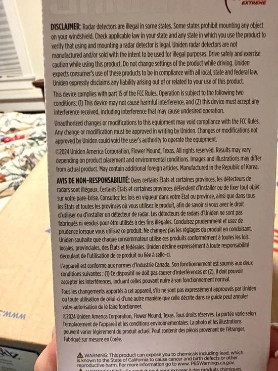 Uniden Black Radar/Laser Detector with GPS & Bluetooth - Picture 3 of 11